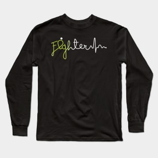 Fighter- Lymphoma Cancer Gifts Lymphoma Cancer Awareness Long Sleeve T-Shirt